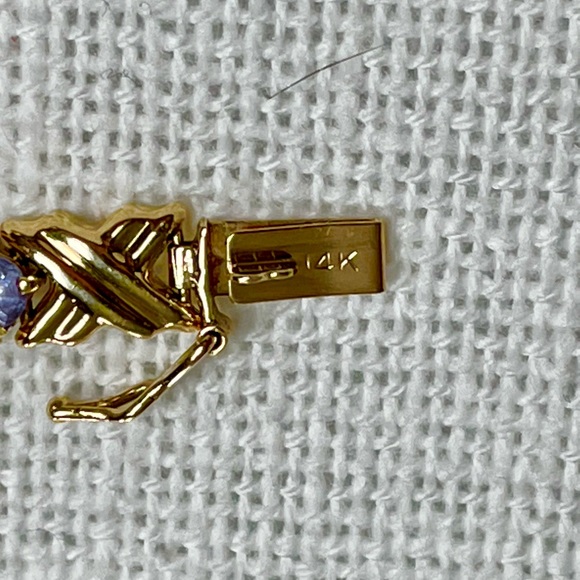 14 Karat Gold & Tanzanite Bracelet & Earrings - Picture 10 of 11